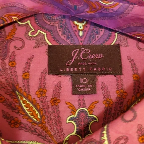 J Crew Re-Imagined Liberty Fabric Paisley Puff Sleeve Shirt - Picture 10 of 13